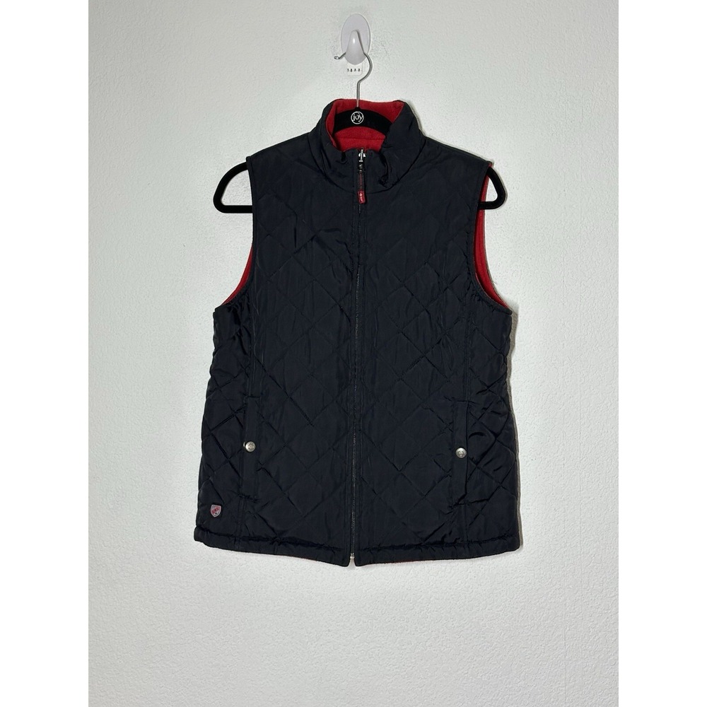 Lauren Ralph Lauren Black /Red Reversible Vest Adult Small Pockets‎